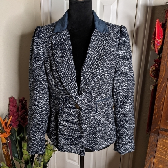 💘 Modcloth Navy Tweed Properly Polished Blazer - Picture 2 of 7